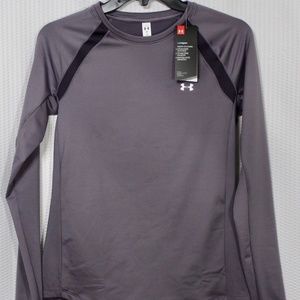 NWT Under Armor Woman's UA Cozy Crew Long Sleeves Gray Small # 1353146